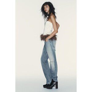 ZARA FEATHER BANDEAU TOP